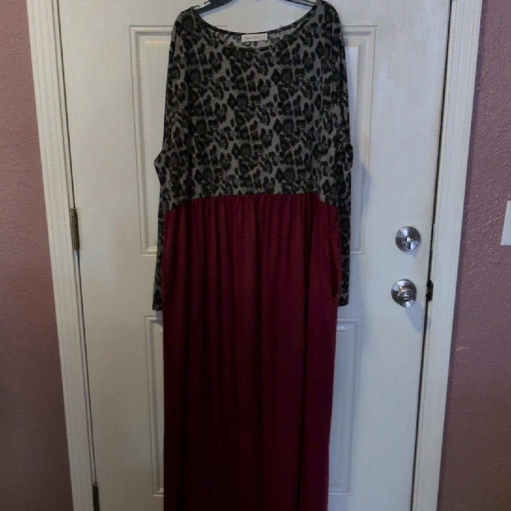 Stylish Long Sleeve Leopard Print Dress
